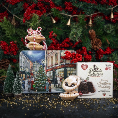 Denise's Delicious Christmas Shopping Scene Tin